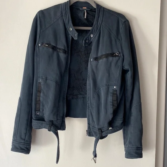 Free People Moto Jacket Size Medium - Picture 7 of 7